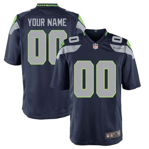 Men's Seattle Seahawks Nike College Navy Custom Game Jersey - NFLShop.com