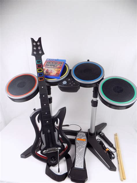 Like New Complete Playstation 4 Ps4 Rock Band 4 Band Bundle Guitar Hero ...