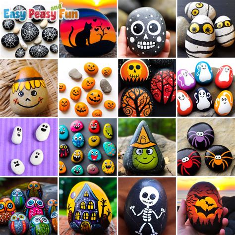 20 Halloween Rock Painting Ideas - Easy Peasy and Fun