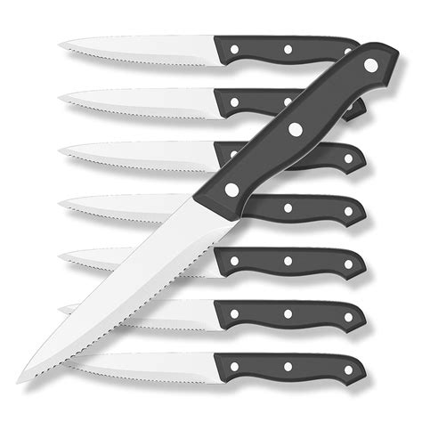 GPED Steak Knives Set of 8, 4.5-inch Serrated Steak Knife Set, Ultra Sharp Stainless Steel ...