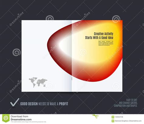 Abstract Double-page Brochure Design Fluid Style with Colourful Liquid for Branding. Business ...