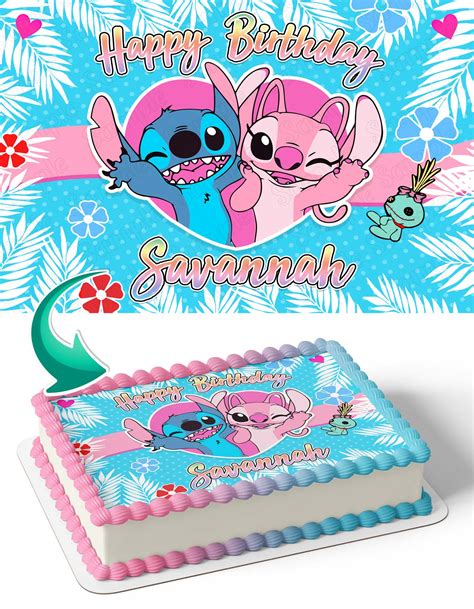 Lilo Stitch Angel Experiment 624 Pink Edible Cake Toppers – Ediblecakeimage