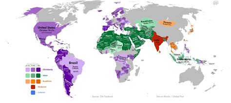 2023 World Map Religion Spread Ceremony – World Map With Major Countries