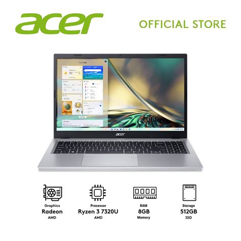 Acer Aspire 3 A31524PR4KG 15.6" HD AMD Ryzen 3 7320U 8GB 512GB SSD AMD ...