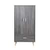 Furniture of America Satonia Dark Gray Armoire with 1-Drawer (60.25 in. H X 31.25 in. W X 20.75 ...