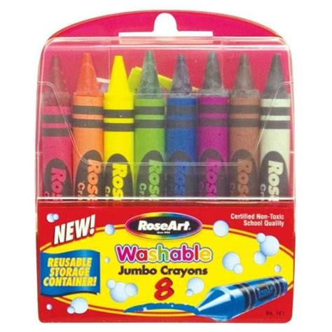 Rose art inudstries inc Jumbo Crayons, Reusable, Plastic Case, 8/BX ...