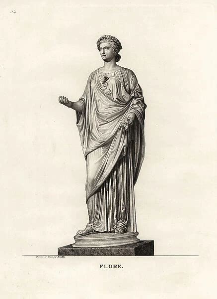 Statue of Flora, Roman goddess of flowers. 1810 (engraving)