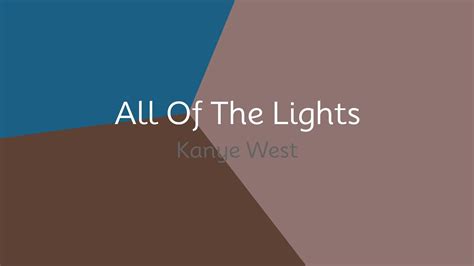 Kanye West - All Of The Lights (lyrics) - YouTube