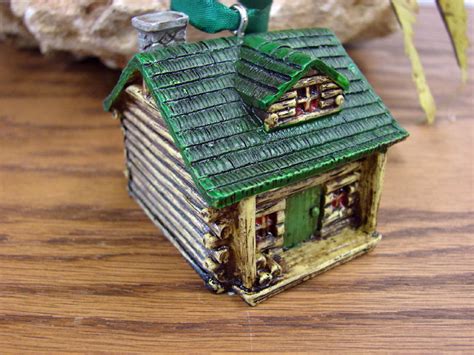 Miniature Detailed Resin Log Cabin Ornament - Moose-R-Us.Com Log Cabin Decor