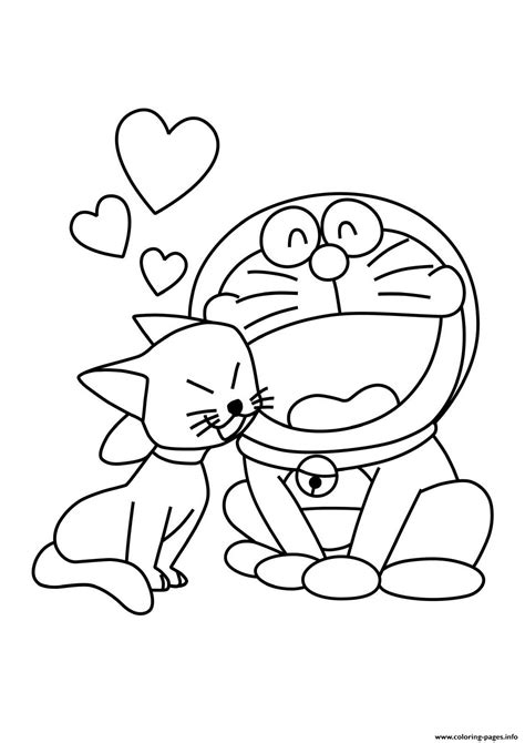 Cat And Doraemon Cartoon S18bf8 Coloring page Printable