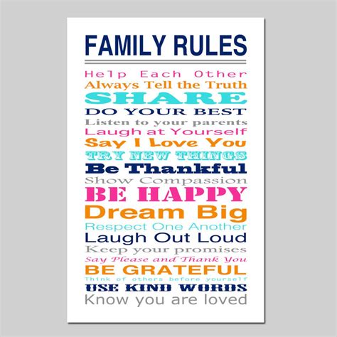 Family Rules House Rules Family Rules Sign Family Quote - Etsy