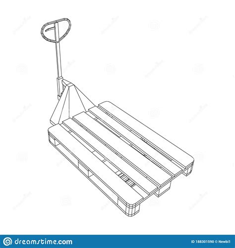 Hand Pallet Jack Lift. Manual Forklift. Stock Vector - Illustration of manual, delivering: 188301590