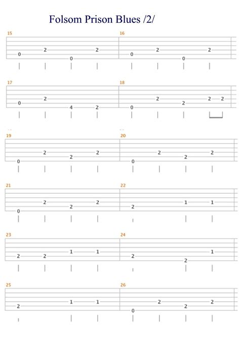 Folsom Prison Blues Guitar Chords | Piano Sheet Music