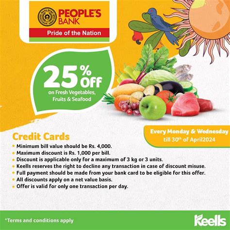 25% Discount on Fresh Items at Keells Super for Peoples Bank Credit ...