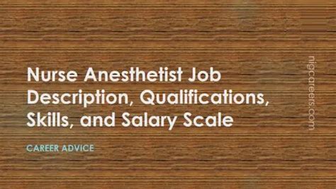 Nurse Anesthetist Job Description, Skills, and Salary - NigCareers