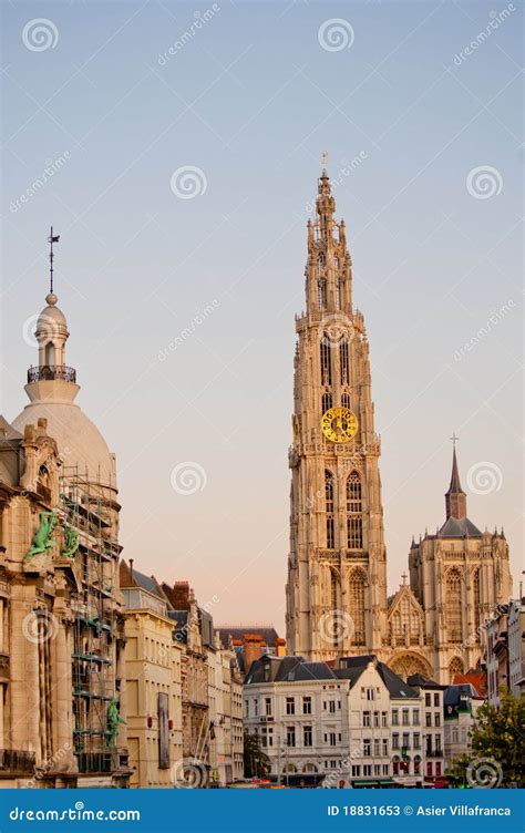 Antwerp cathedral stock image. Image of medieval, church - 18831653