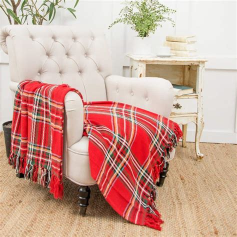 C&F Home Arlington Plaid Red Cotton Throw Blanket 842583032 - The Home Depot