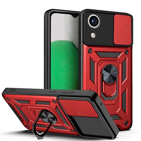 For Samsung Galaxy A03 Core Sliding Camera Cover Design TPU+PC Phone Case (Red) – Alexnld.com