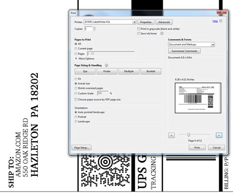 Amazon Shipping Label Template