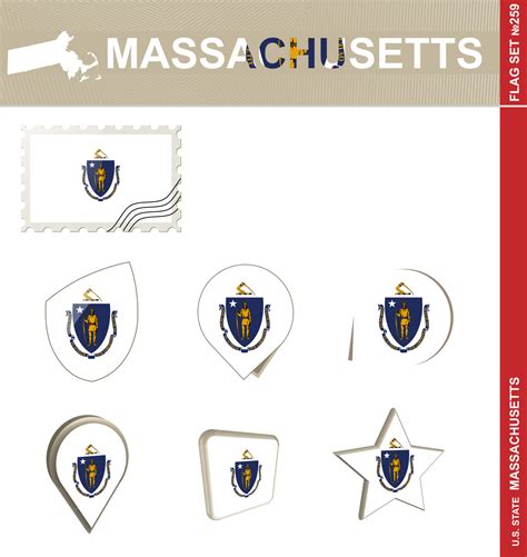 Massachusetts Flag Set, Flag Set 8804542 Vector Art at Vecteezy