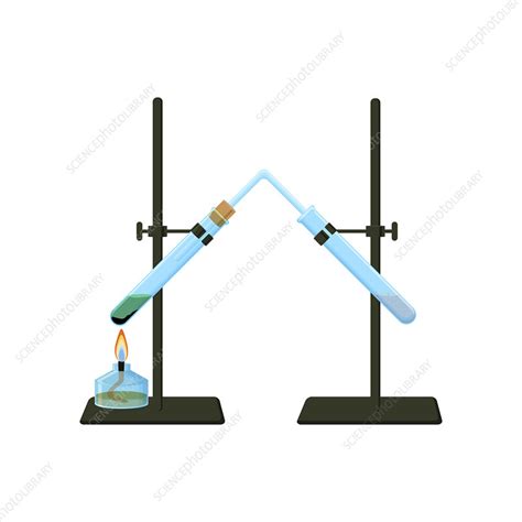 Thermal decomposition experiment, illustration - Stock Image - F027/1854 - Science Photo Library