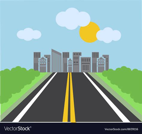 Road in city Royalty Free Vector Image - VectorStock