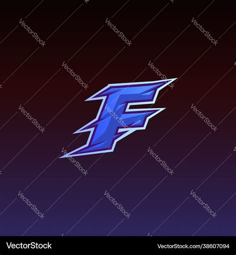 Letter f game logo e sport gaming Royalty Free Vector Image