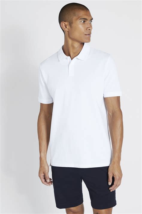 White Pique Polo Shirt | Buy Online at Moss