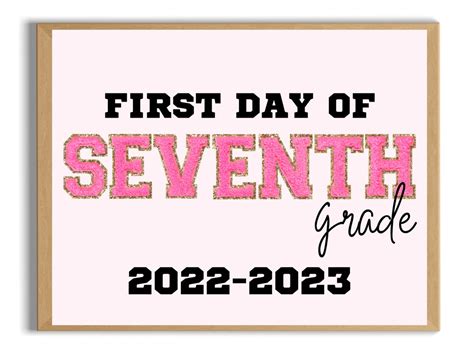 First Day of 7th Grade Sign First Day of School Sign - Etsy