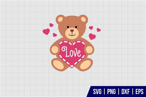 Teddy Bear Valentine SVG - Gravectory