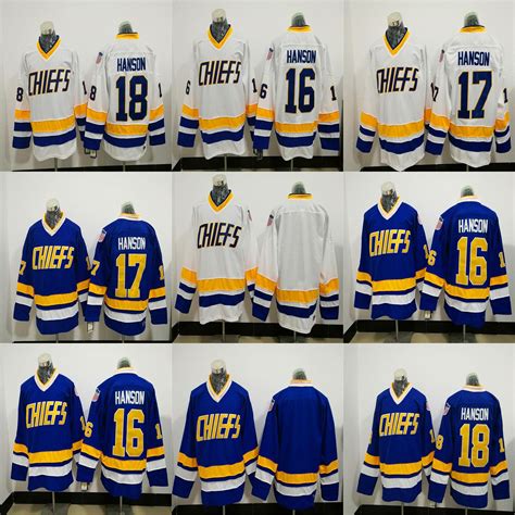 2021 Hanson Brothers Charlestown Chiefs 16 Jack Hanson 17 Steve 18 Jeff Hanson SlapShot Movie ...