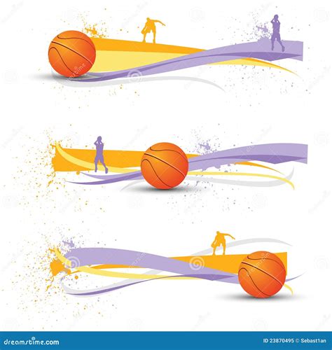 Basketball banners stock vector. Illustration of leather - 23870495