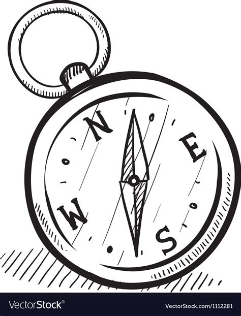 Doodle compass Royalty Free Vector Image - VectorStock