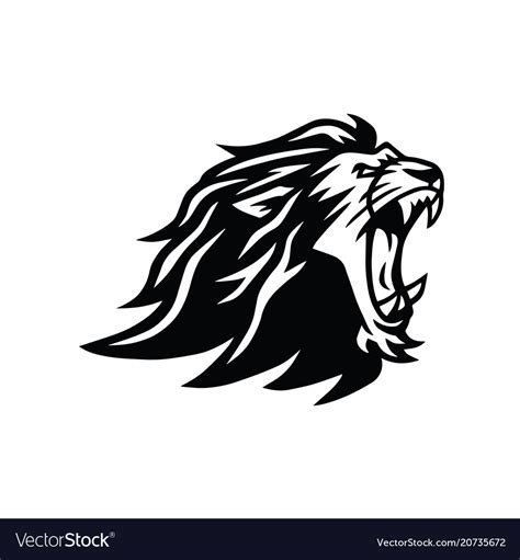 Roaring lion head logo Royalty Free Vector Image