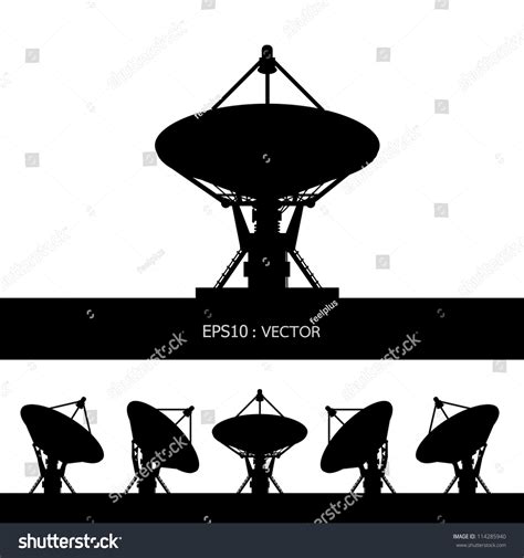 Silhouette Satellite Dish Vector Stock Vector (Royalty Free) 114285940