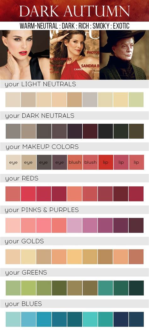 Dark Autumn Color Palette | Deep autumn color palette, Deep autumn ...