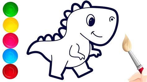 How to Draw Cute Dinosaurs | Step by Step | Cute drawings, Cute easy ...