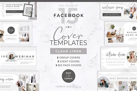 Facebook Cover Photo Templates for Canva Graphic by Thirty One Palms ...