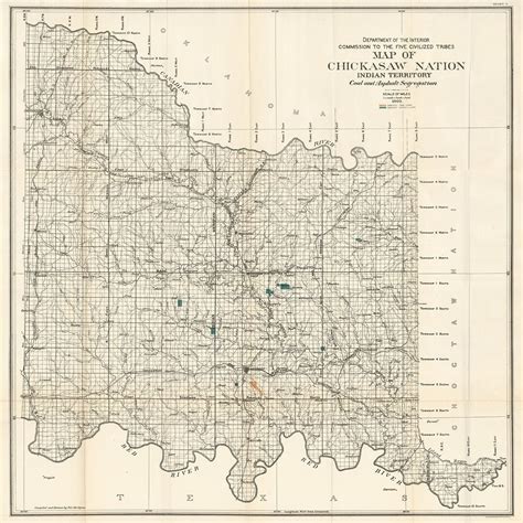 1903 Map of Chickasaw Nation Indian Territory - Etsy