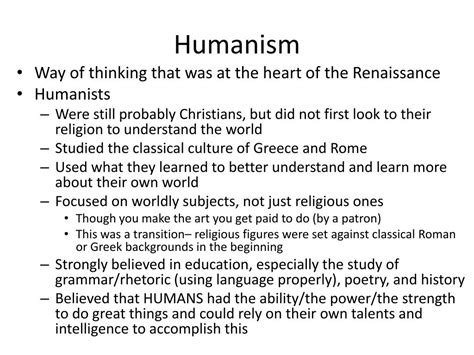 PPT - Humanism and the Renaissance PowerPoint Presentation, free ...