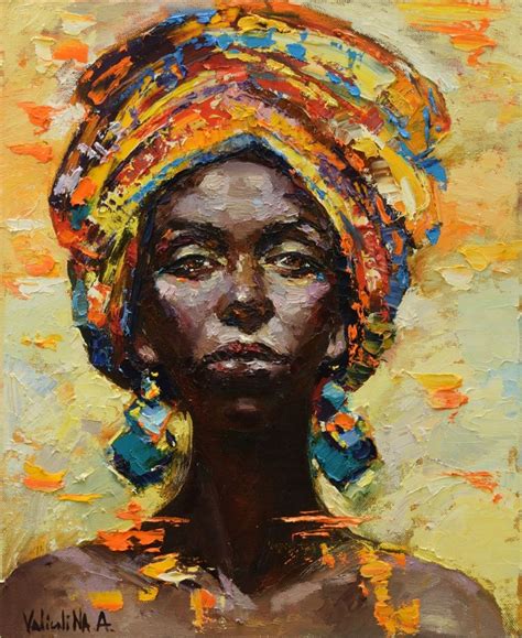 African woman portrait painting, Original oil painting (2016) Oil ...