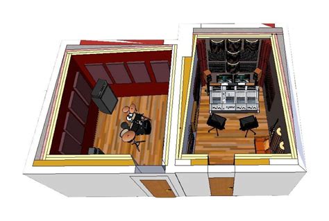 an artist's rendering of the interior of a recording studio