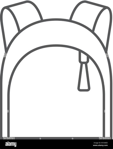 School bag icon in thin outline style. Backpack luggage rucksack ...