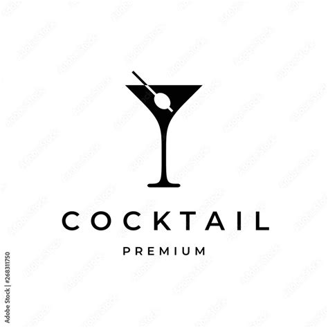 Cocktail Logo Design Template Stock Vector | Adobe Stock