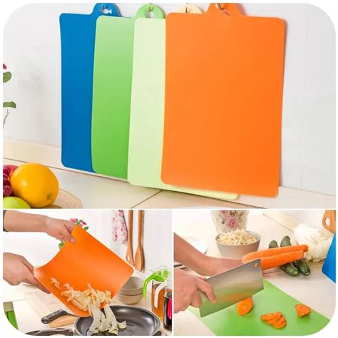 RSCHEF 1 PCS Plastic flexible cutting board kitchen cutting board 4 colors chopping board ...