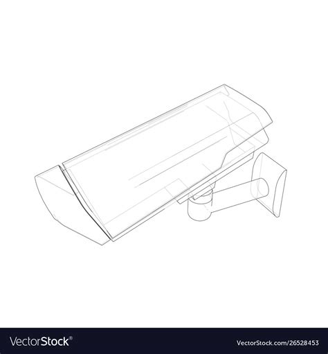 Outline cctv camera security camera Royalty Free Vector