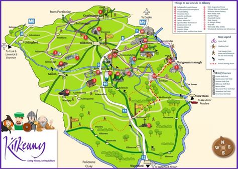 Tourist map of surroundings of kilkenny - Ontheworldmap.com