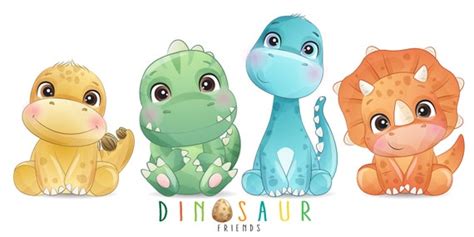 Cute Dinosaur Friends Digital Clipart Set - Etsy