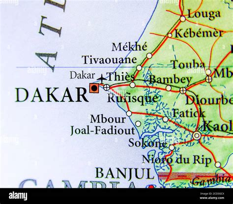 Geographic map of Senegal with capital city Dakar Stock Photo - Alamy