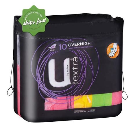 Buy U By Kotex Extra 10 Overnight Pads